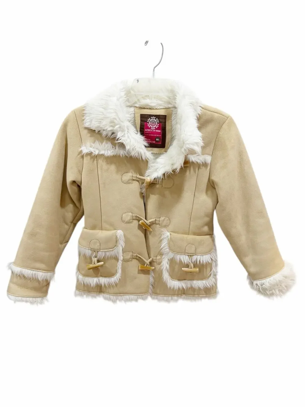 Gap Girls Faux Fur Suede Combo Jacket Sz 8/10 M/L 2006